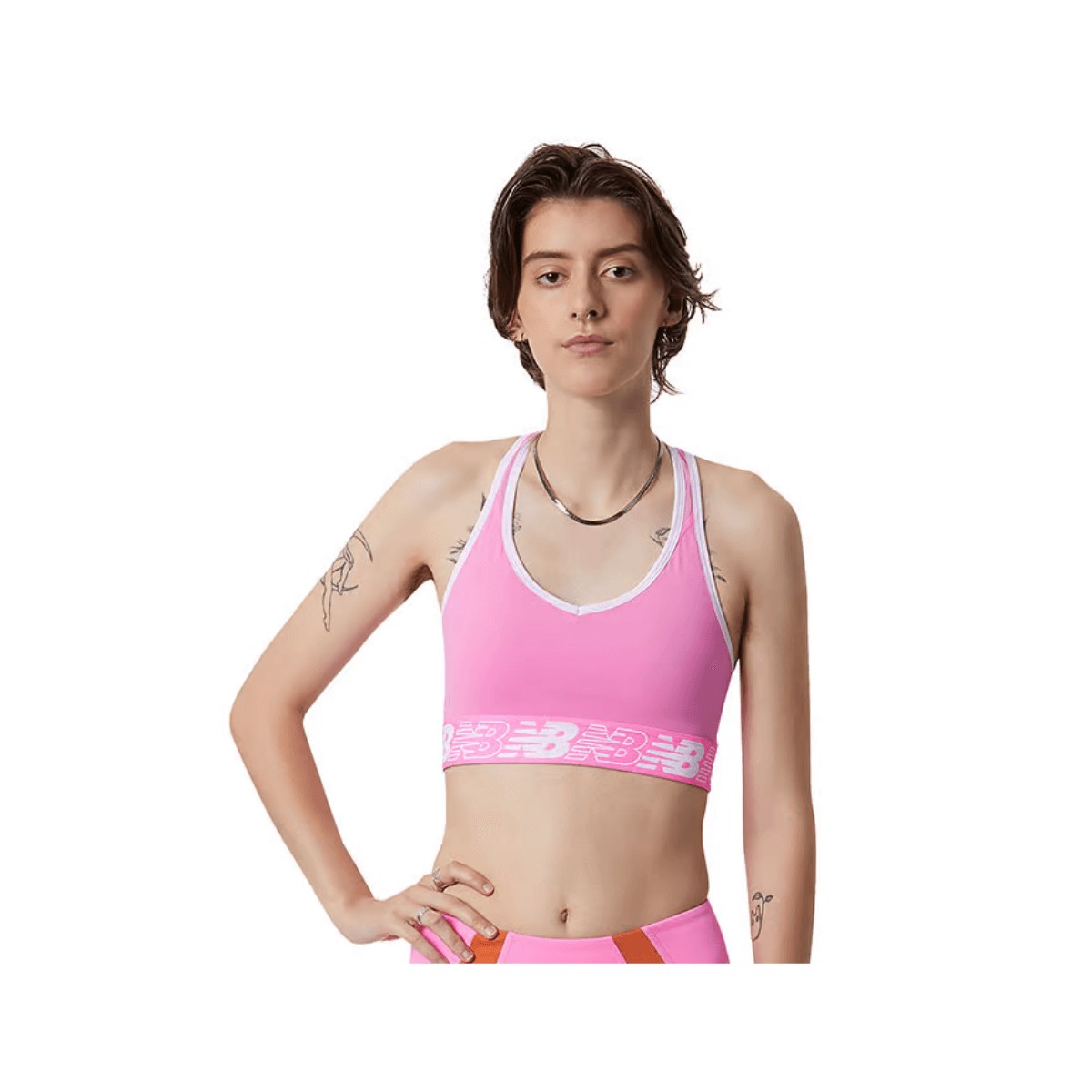Reggiseno sportivo da donna New Balance Pace Bra 3.0 rosa, Taglia S