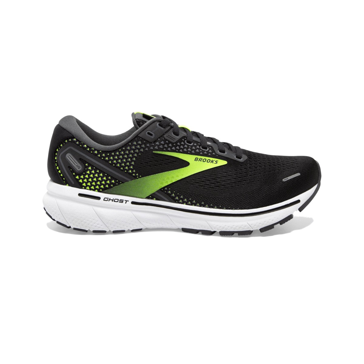 Brooks Ghost 14 Shoes Black Lime SS22, Size 42 - EUR
