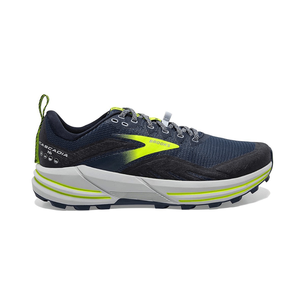 Chaussures Trail Brooks Cascadia 16 Bleu Lime SS22, Taille 40,5 - EUR