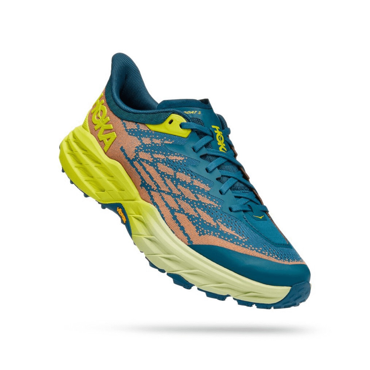 Chaussures Hoka One One Speedgoat 5 Bleu Jaune SS22, Taille EU 42