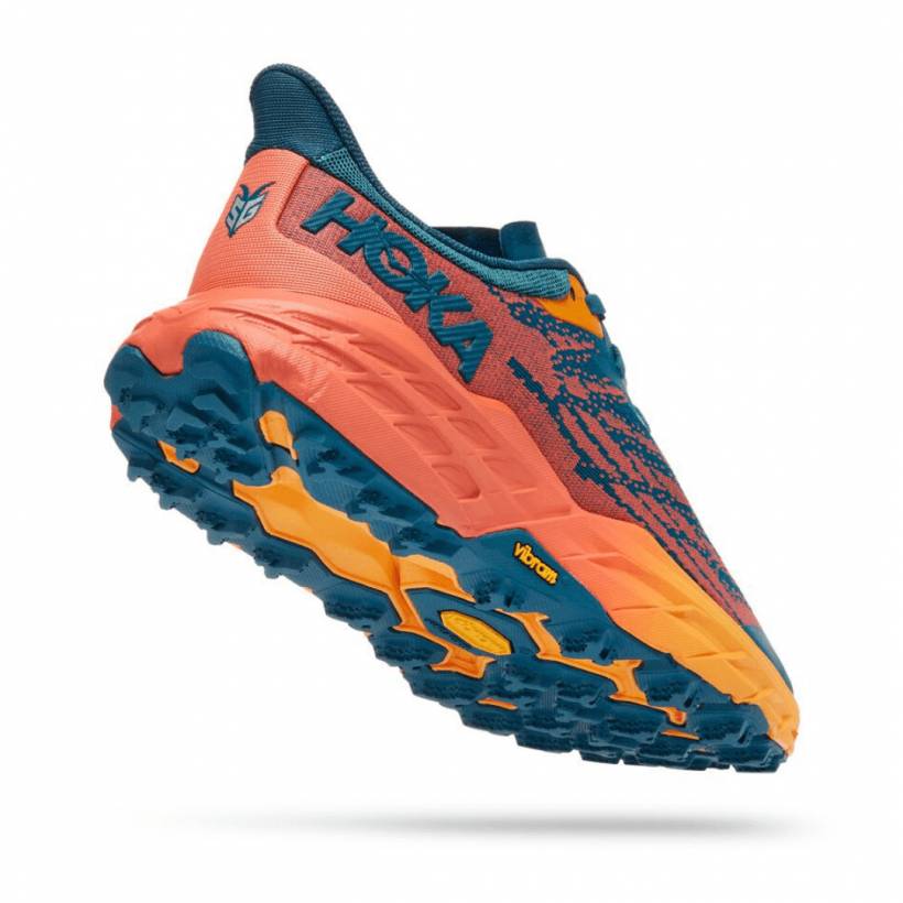 Hoka One One Speedgoat 5 Niebieskie Pomarańczowe Buty Damskie SS22