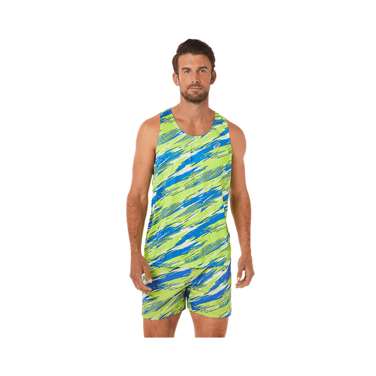 Maglietta senza maniche Asics Color Injection Singlet Verde Blu, Taglia XS