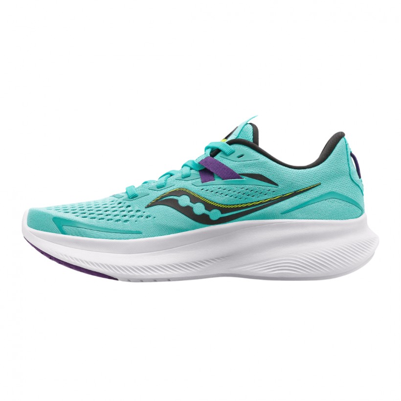 Saucony Ride 15 Sky Blue Nero Viola SS22 Scarpe da donna