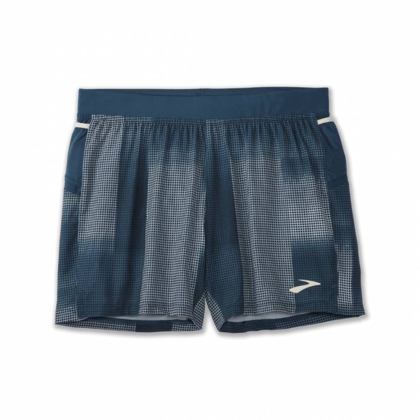 Short Brooks Sherpa 5" Bleu Blanc