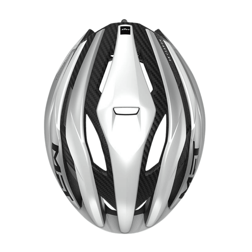 Casco MET Trenta 3K Carbon MIPS Blanco Plata Metal