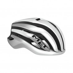 MET Trenta 3K Carbon MIPS White Silver Metal Helmet