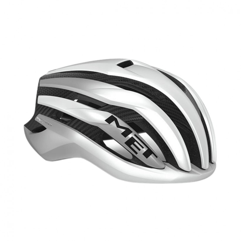MET Trenta 3K Carbon MIPS Casco Bianco Argento Metallo