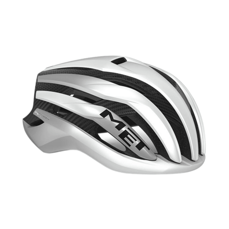 Casco MET Trenta 3K Carbon MIPS Blanco Plata Metal