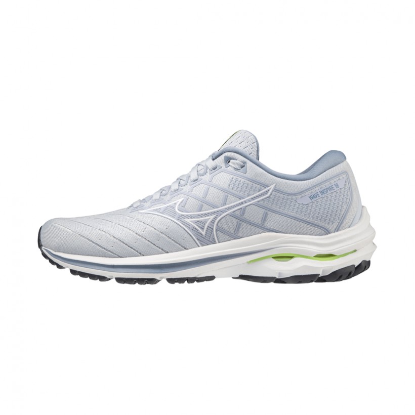 Mizuno Wave Inspire 18 Blau Grau Damen SS22 Laufschuhe