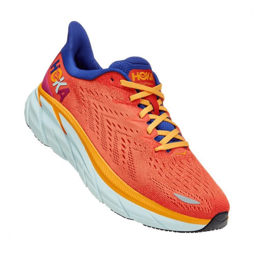 Hoka One One Clifton 8 Orange Blue SS22 Sneakers