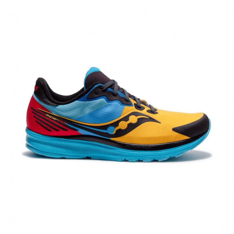 Saucony Ride 14 Runshield Solar Chill Shoes Blue Yellow SS22