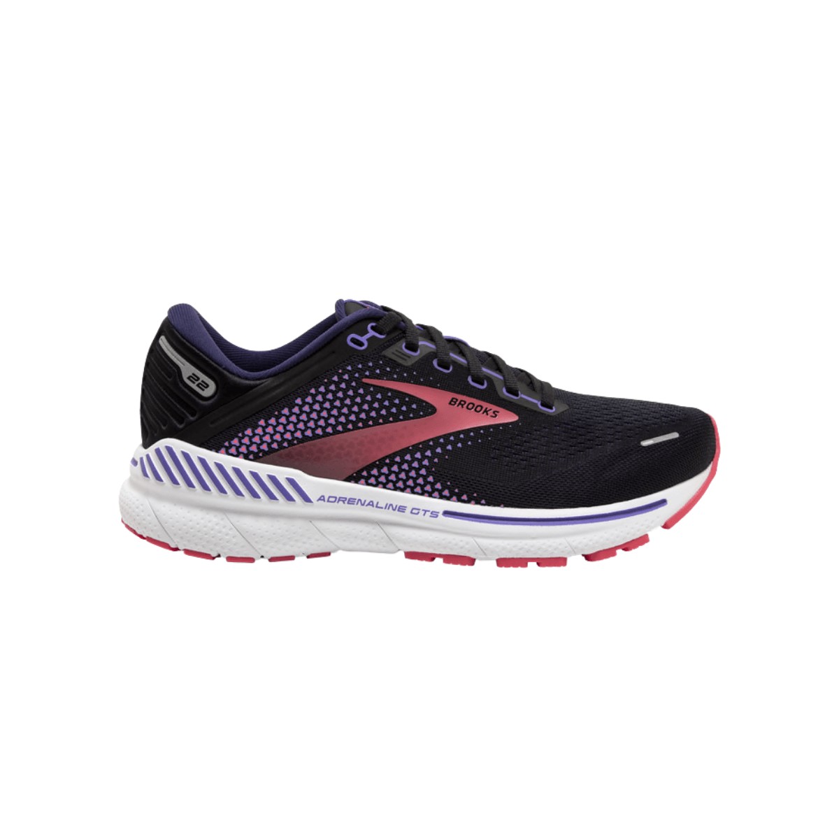Brooks Adrenaline GTS 22 Wide Women's Shoes Purple Coral Black SS22, Size 38 - EUR