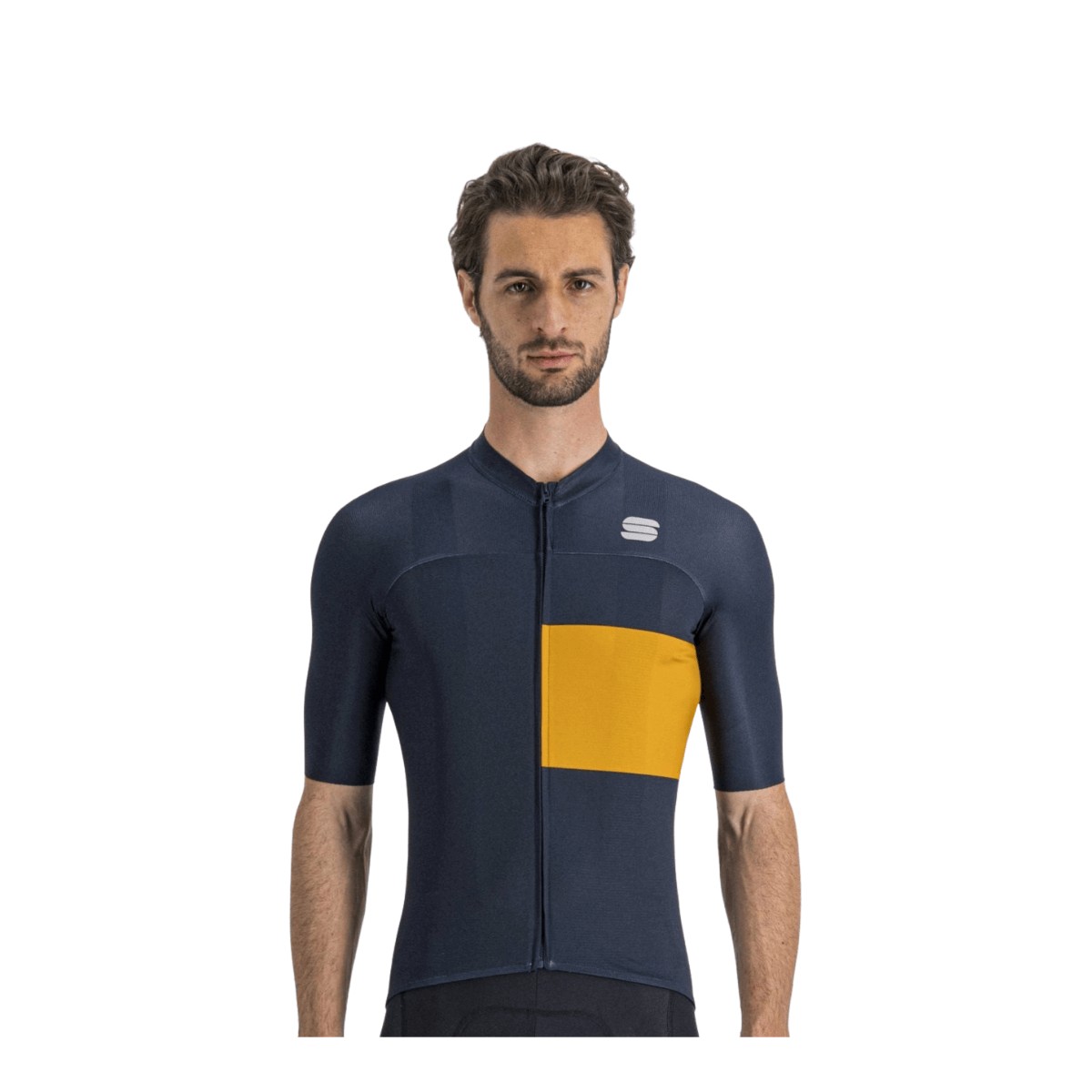 Amarelo Sportful Snap Jersey Blue Yellow, Tamanho M