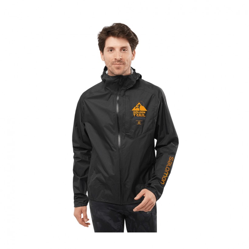 Salomon Bonatti Waterproof Jacket Black Orange SS22