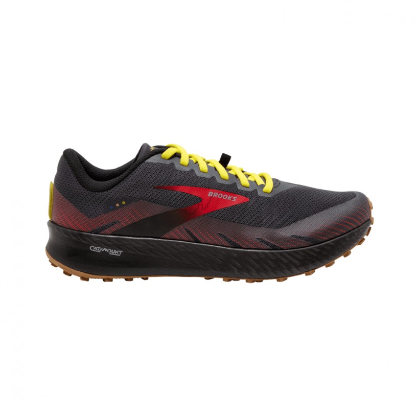 Brooks Catamount Shoes Black Red Yellow SS22
