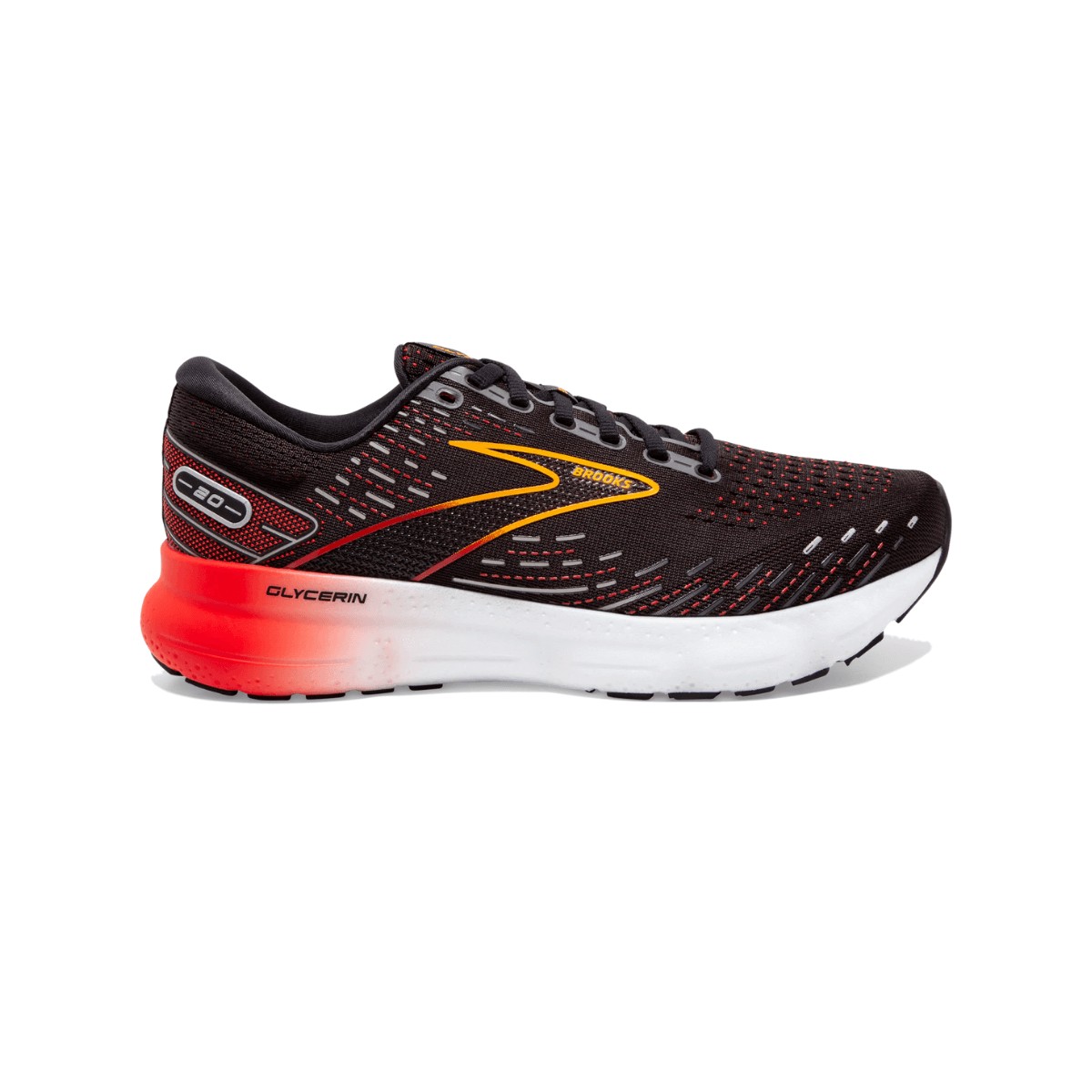 Brooks Glycerin 20 Shoes Black Red AW22, Size 42 - EUR