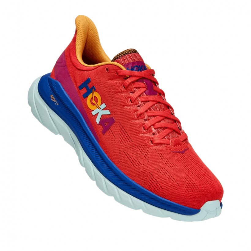 Hoka One One Mach 4 Shoes White Red SS22