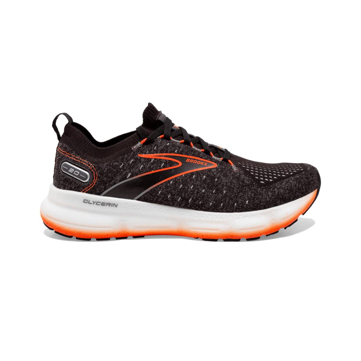 Brooks Glycerin StealthFit 20 Shoes Black Orange AW22, Size 41 - EUR