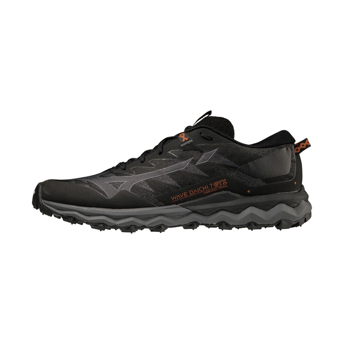 Zapatillas Mizuno Wave Daichi 7 GTX Negro Naranja, Talla 41 - EUR