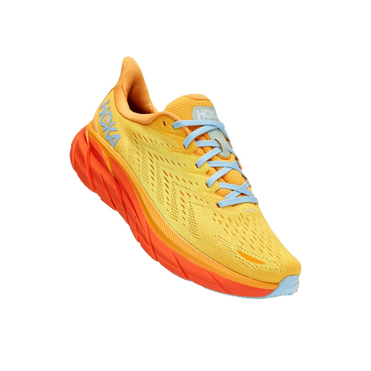 Hoka One One Clifton 8 Shoes Yellow Orange AW22, Size EU 42