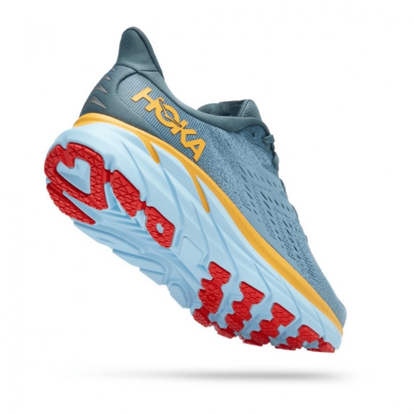 Hoka One One Clifton 8 Szerokie Buty Niebieski Pomarańczowy SS22