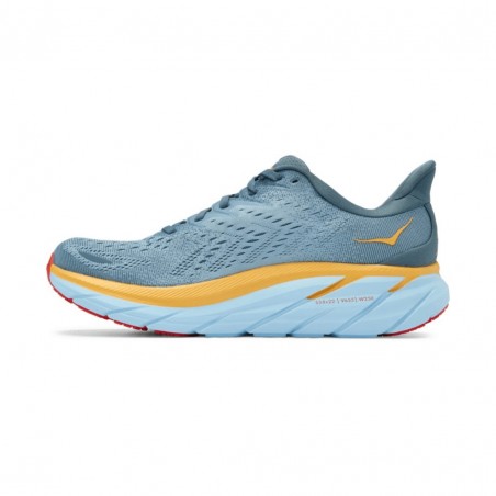 Hoka One One Clifton 8 Szerokie Buty Niebieski Pomarańczowy SS22