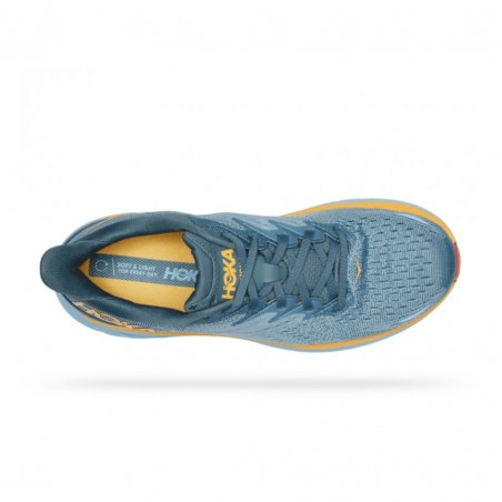 Hoka One One Clifton 8 Szerokie Buty Niebieski Pomarańczowy SS22