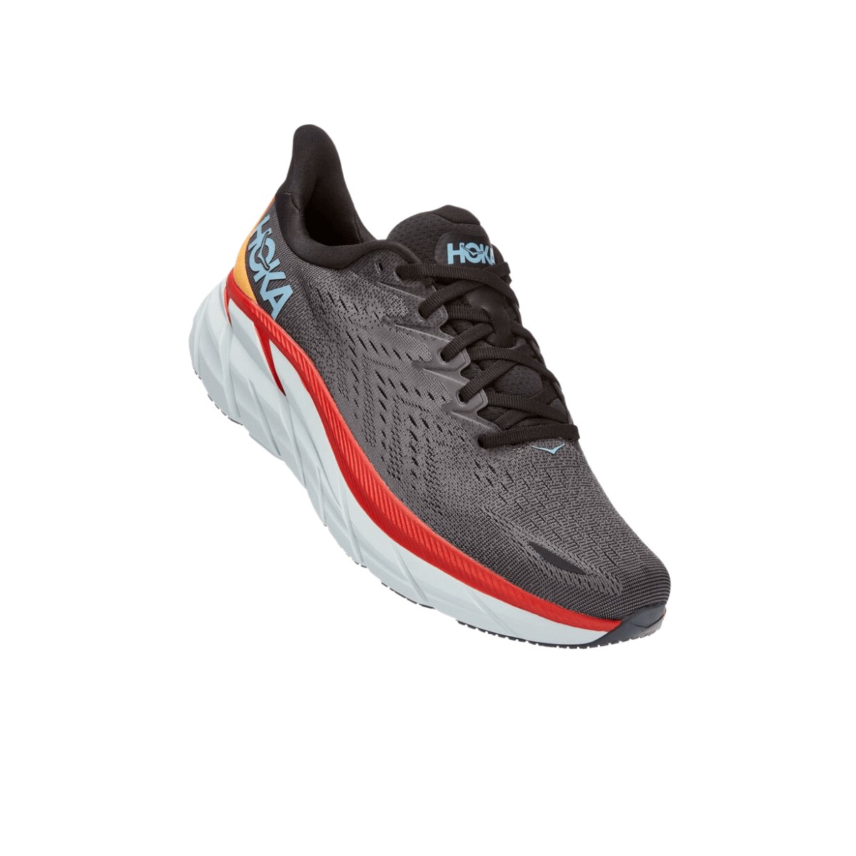 Hoka Clifton 8 Black Red Shoe, Size EU 42