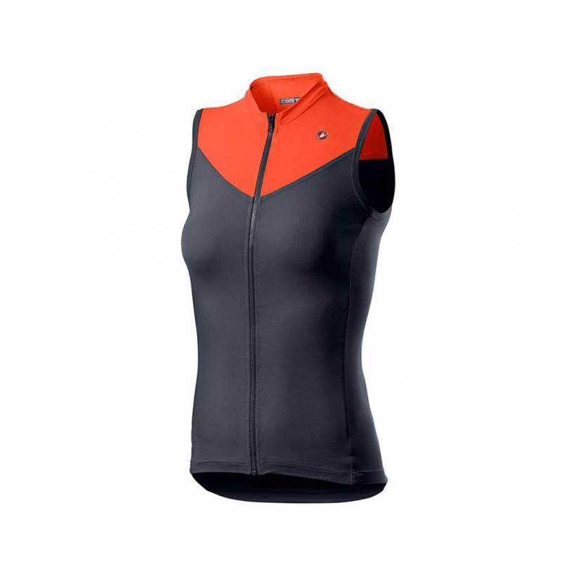 Camisola Mulher Castelli Solaris Preto Laranja