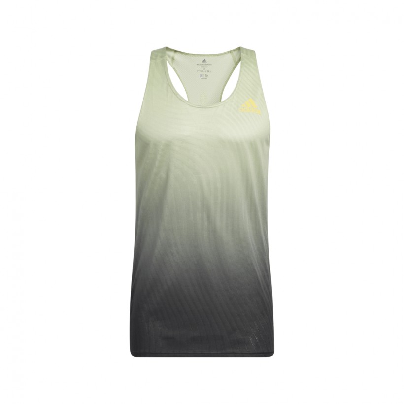 Adidas Adizero Engineered Singlet Débardeur Jaune Gris