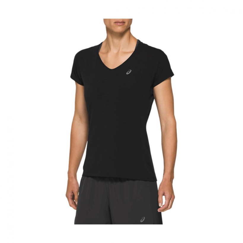 Asics SS Top V-Neck T-Shirt Black Woman