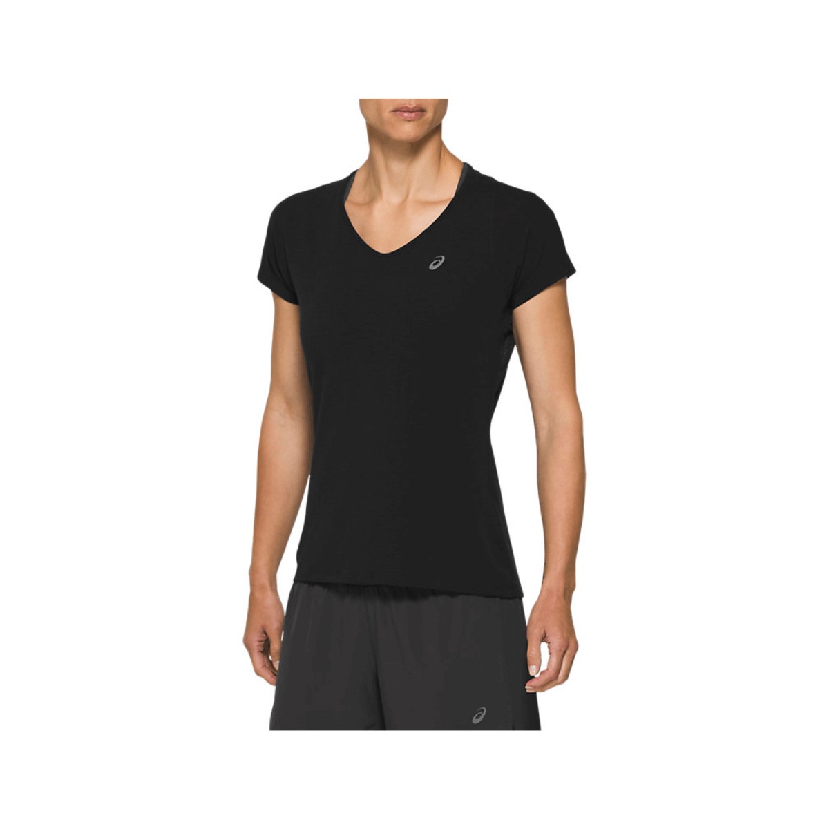 Oferta Camiseta Asics SS Top Cuello V Negra Mujer Al Mejor Precio