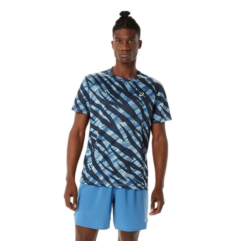 T-Shirt Asics Wild Camo SS Top Bleu Noir