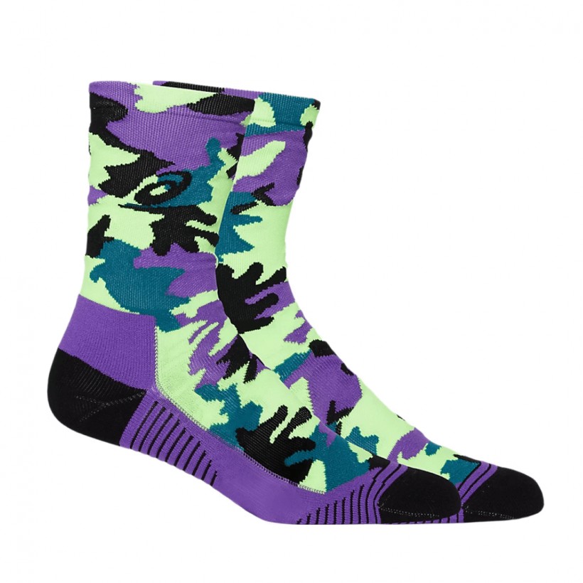 Calcetines Asics Color Camo Run Crew Verde Morado