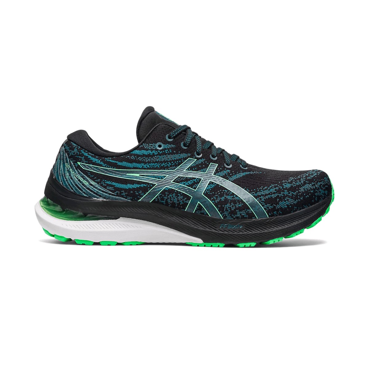 Asics Gel Kayano 29 Shoes Black Green AW22, Size 42 - EUR