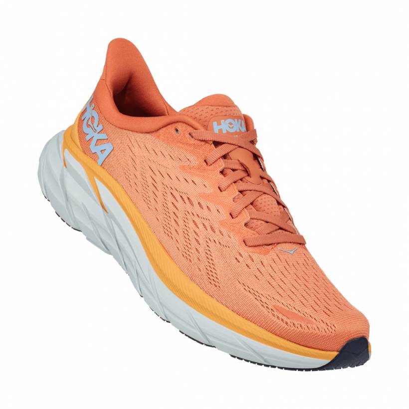 Sapatos Hoka One One Clifton 8 Laranja Amarela AW22 Mulher