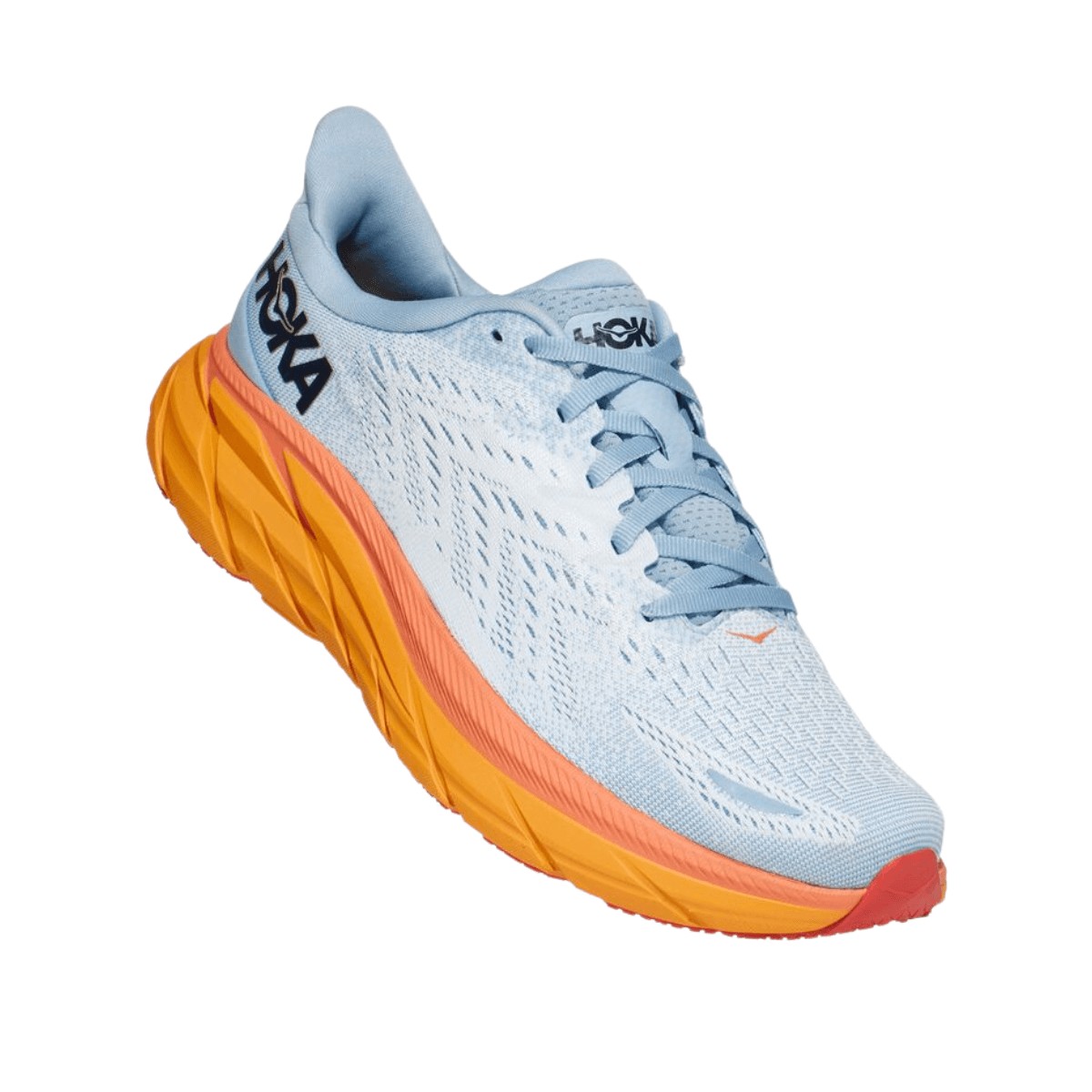 Shoes Hoka One One Clifton 8 Light Blue Orange AW22 Woman, Size EU 39 1/3