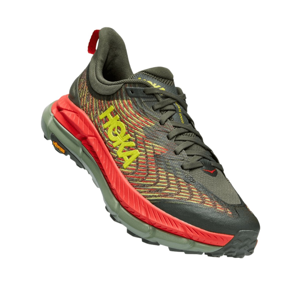 Chaussures Hoka One One Mafate Speed 4 Vert Rouge AW22, Taille EU 42