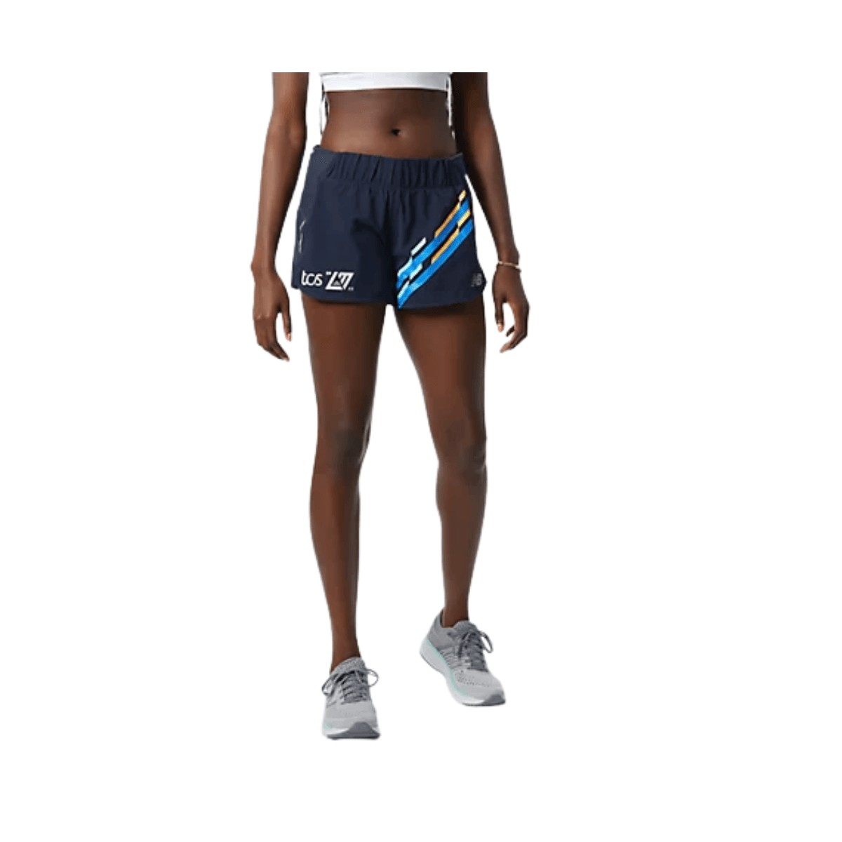 New Balance London Edition Printed Impact 3in Womens' Shorts Blue, Size XS