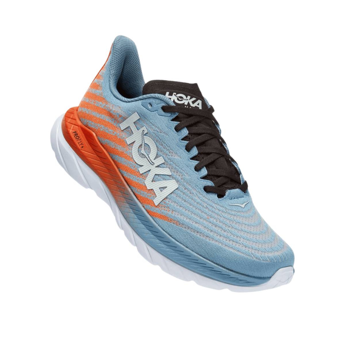 Chaussures Hoka One One Mach 5 Orange Bleu Clair AW22, Taille EU 46