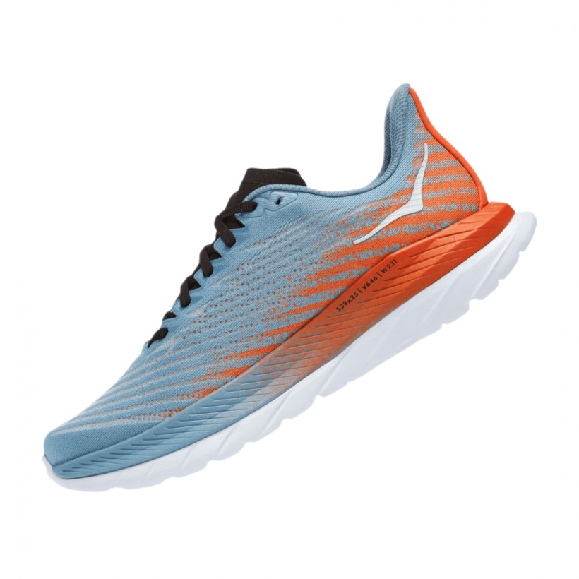 Schuhe Hoka One One Mach 5 Orange Hellblau  AW22