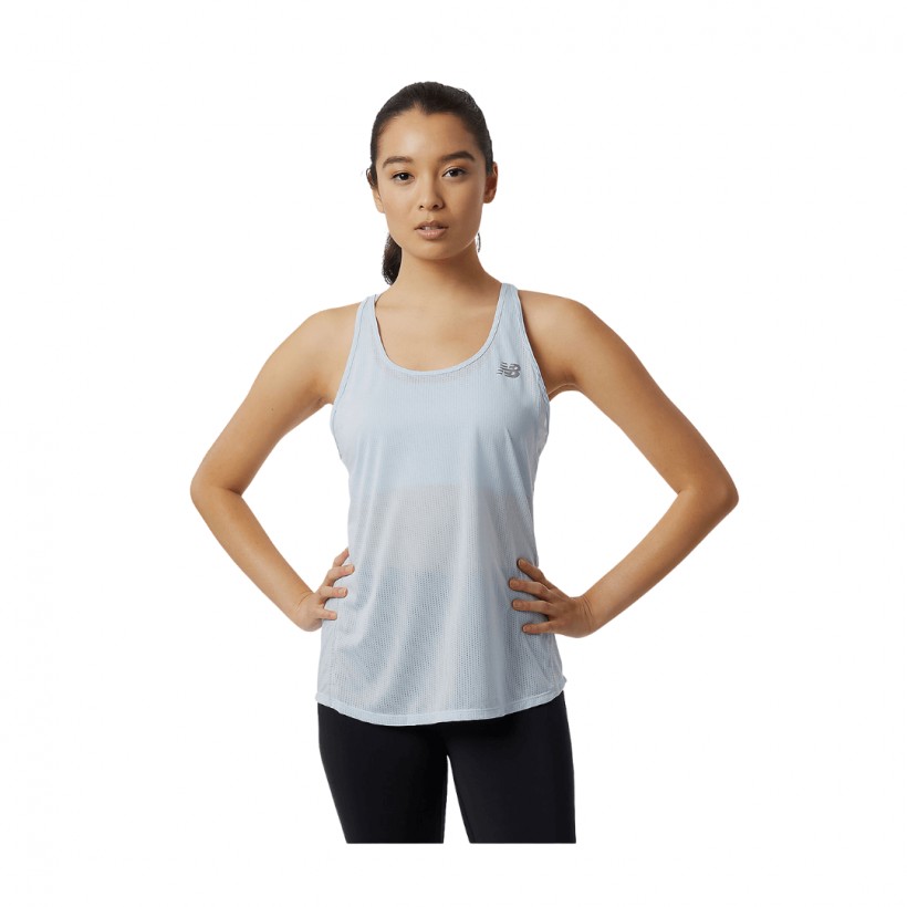 T-shirt sans manches New Balance Impact Run Bleu Clair Femme
