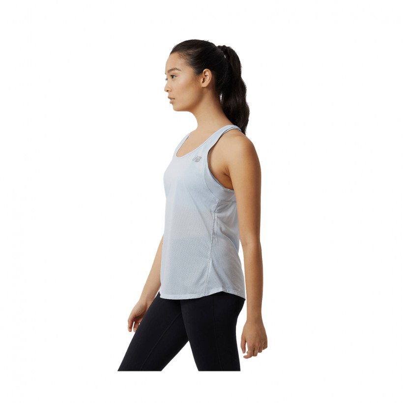 T-shirt sans manches New Balance Impact Run Bleu Clair Femme