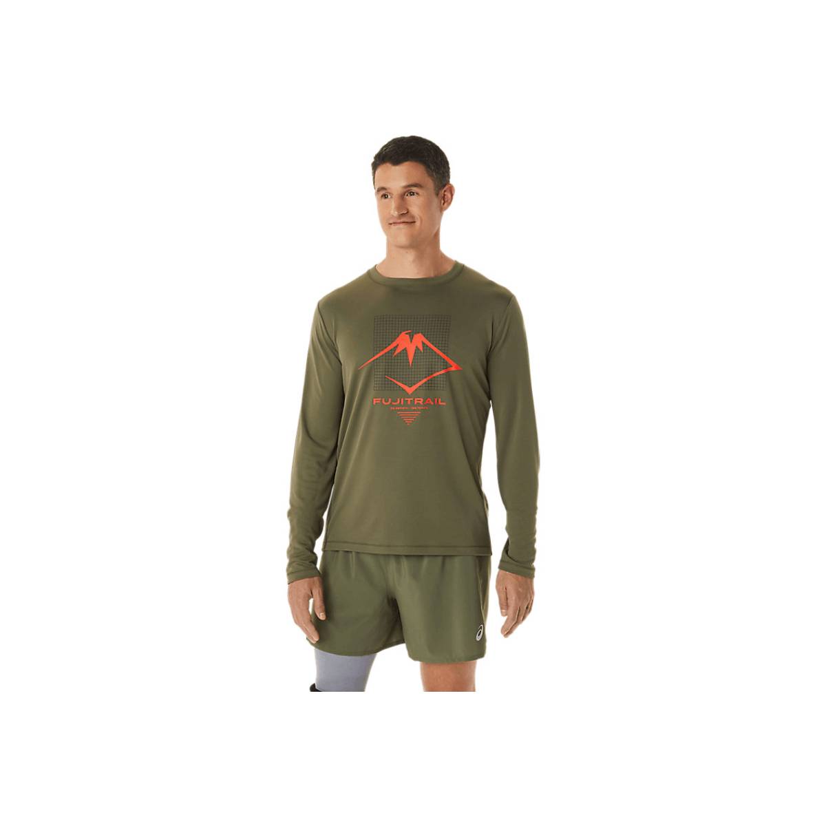 Long Sleeve Asics Fujitrail Green, Size M