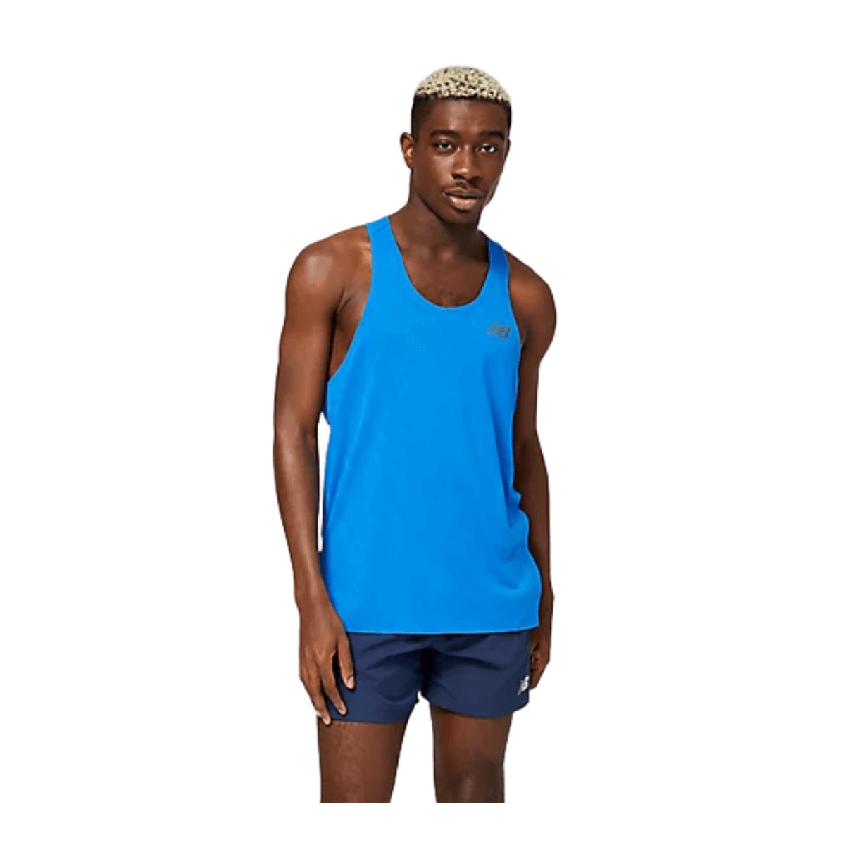 Neue Balance Q Geschwindigkeit Singlet ärmelloses T-Shirt blau, Größe M