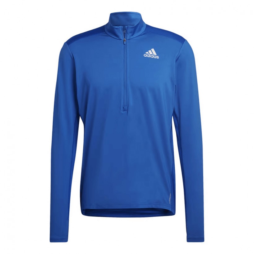 Sweat-shirt Adidas Own the Run Running 1/2 ZIP Bleu Clair