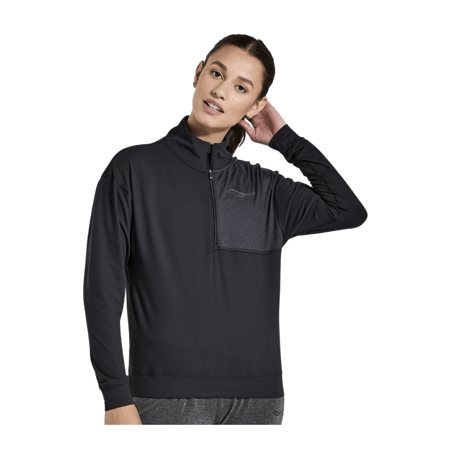 Camicia Saucony Sunday 1/4 Zip Nero Donna