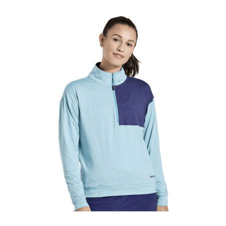 Shirt Saucony Sunday 1/4 Zip Blau Frau