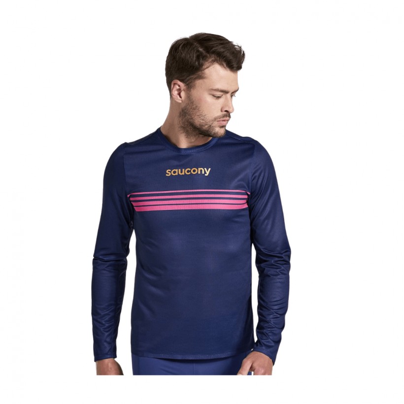 Long Sleeve Saucony Elite Blue Pink