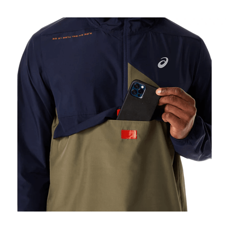 Anorak Asics Fujitrail Navy Blue Green